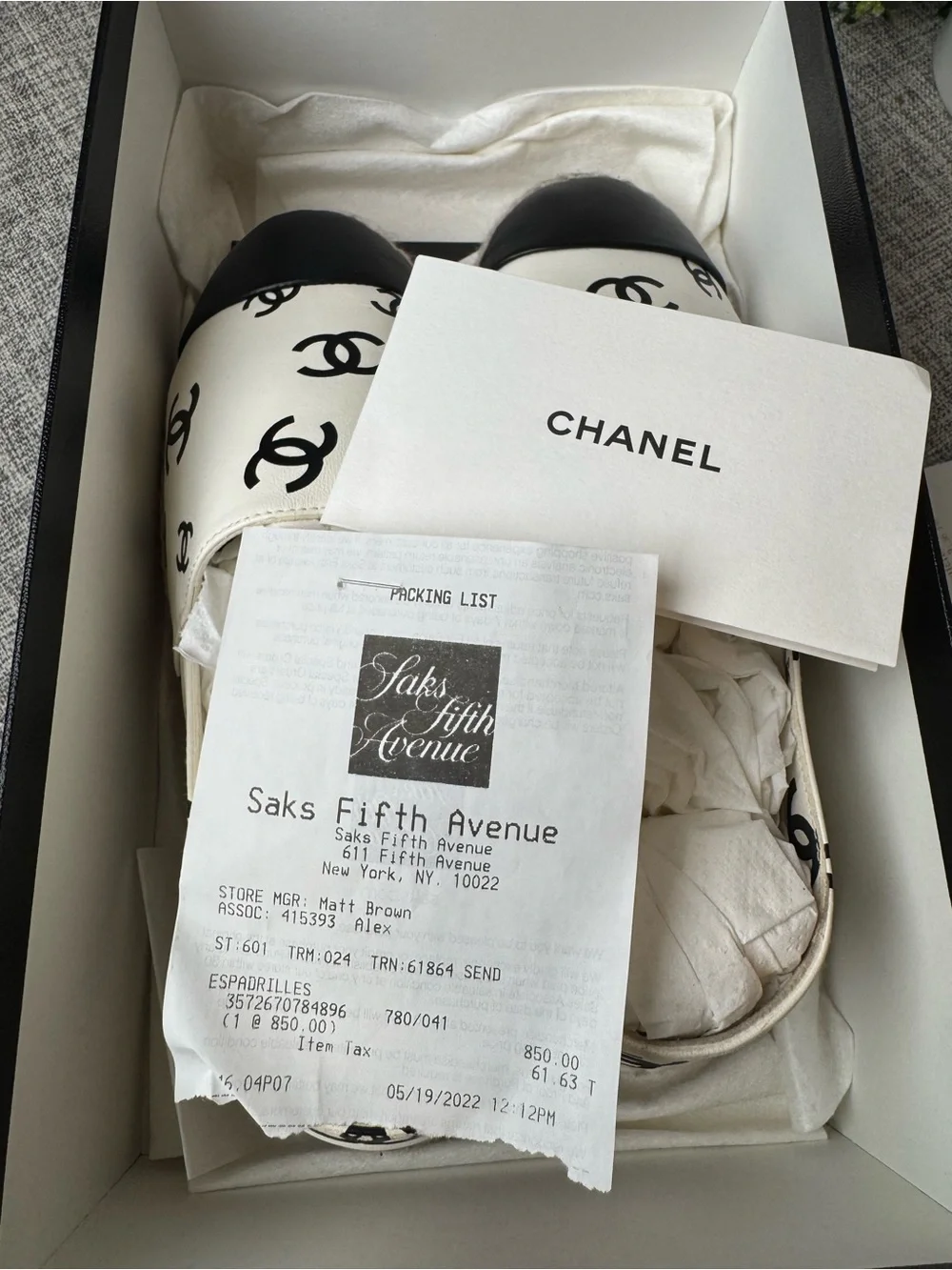 Chanel 22S Espadrilles Style: G38628 Y55871 K4264 Size: EU 36